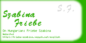 szabina friebe business card